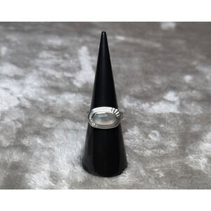 Kendra Scott Anna Gray Illusion Band Ring Silver Tone Size 6 NEW Boho